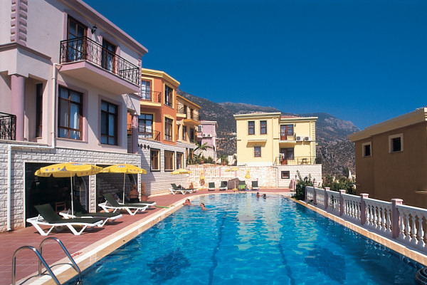 The original villas are set around a shared swimming pool