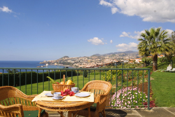Views towards Funchal from the breakfast terrace