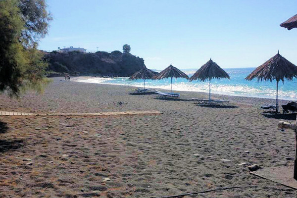 The beach near Perigiali rarely gets crowded