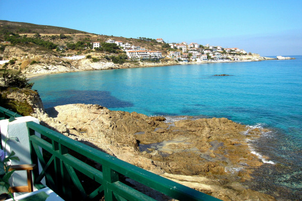 View from a studio terrace towards Armenistis