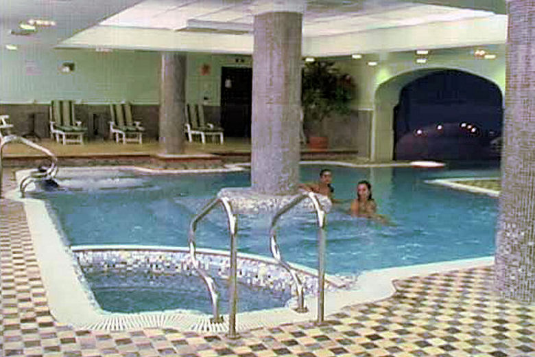 The hotel's indoor spa pool