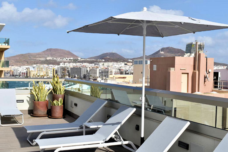 Views towards Las Canteras beach from the roof terrace