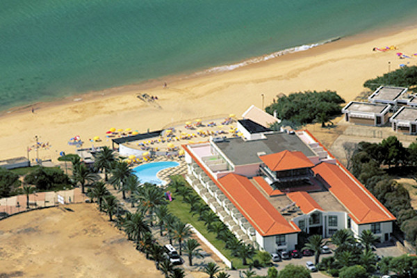 Aerial view of the Torre Praia and the beach