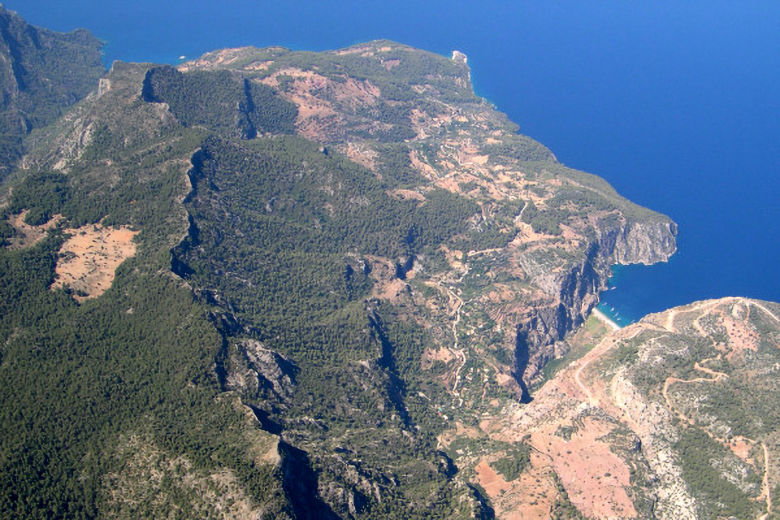 Aerial view of Faralya and the Butterfly Valley
