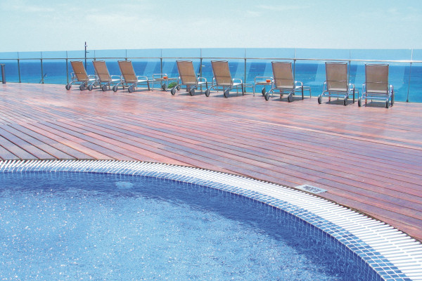 The outdoor pool