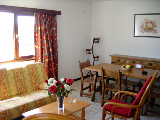Lounge in one of the bungalows