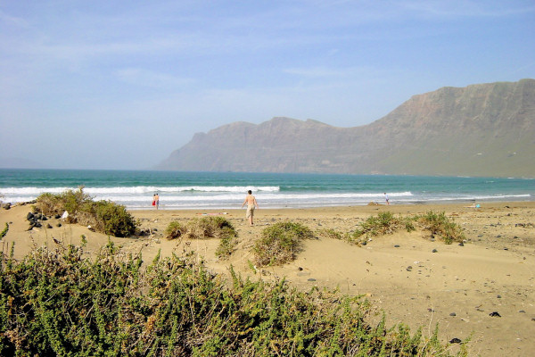 The unspoilt nearby beach Playa de Famara