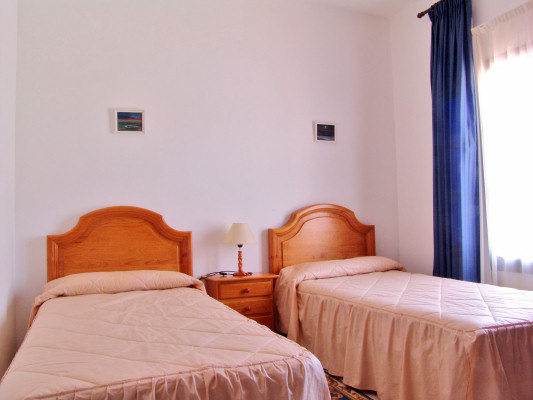 One of the bedrooms in the villa