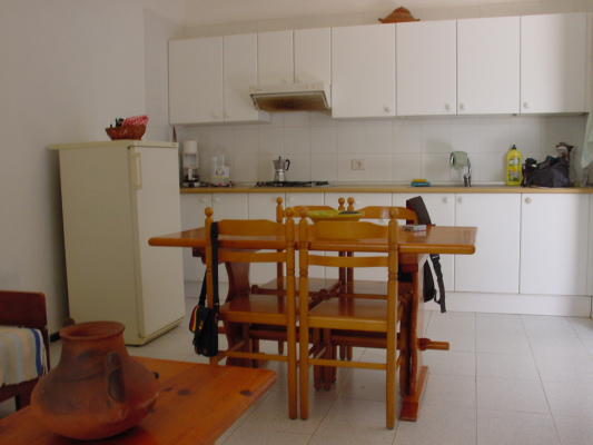 Open-plan kitchen and dining area