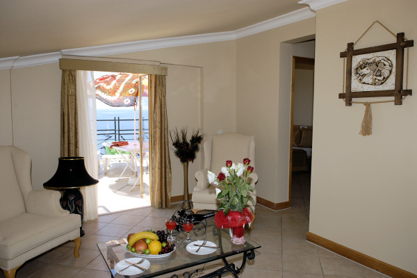 Lounge area in a suite