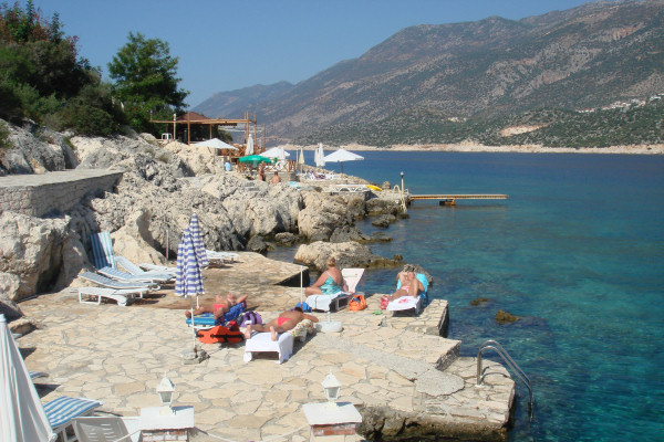 The hotel's swimming platform