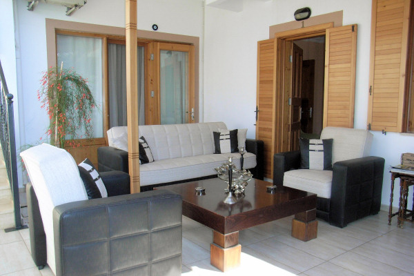 Shaded communal sitting area