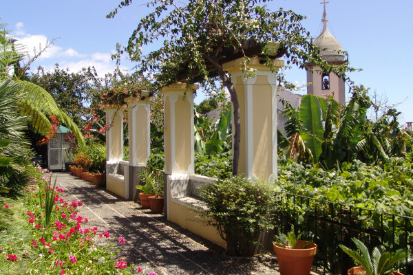 The hotel's pretty gardens