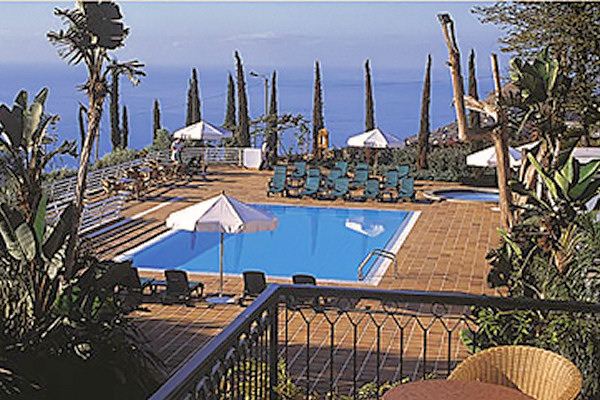 The hotel's pool in summer