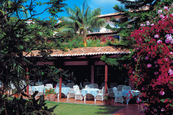 Shaded garden terrace