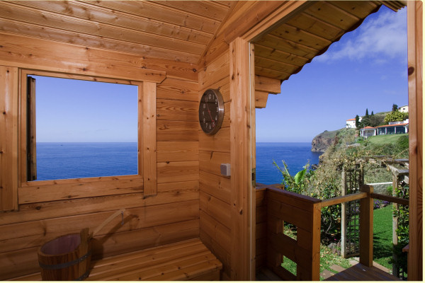 The sauna in the Alpino Atlantico's garden