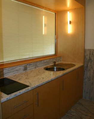 Each studio has a kitchenette