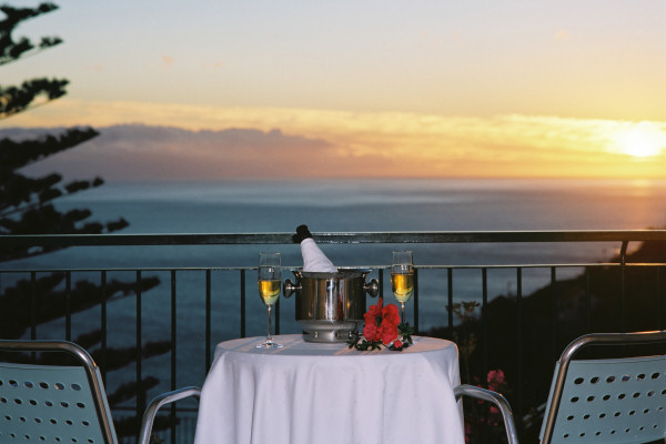 Sunset view from a balcony