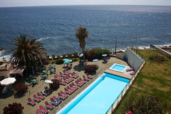 The outdoor section of the pool