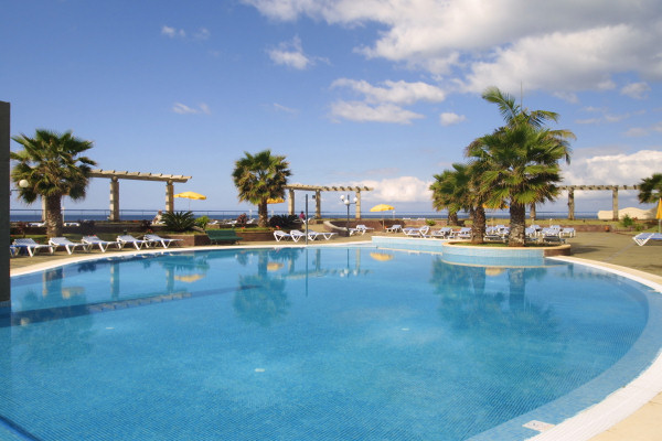 The hotel's outdoor pool