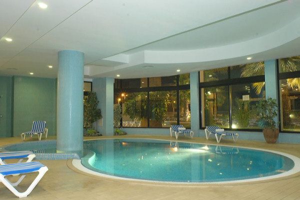 The hotel's indoor pool