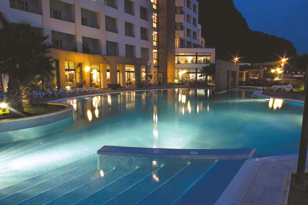 Calheta Beach Hotel at night