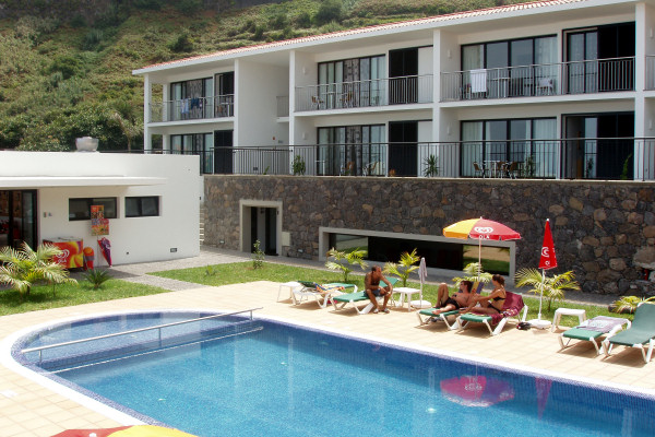 The new wing and the pool