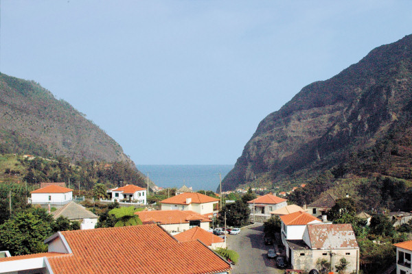 View down the valley towards the sea