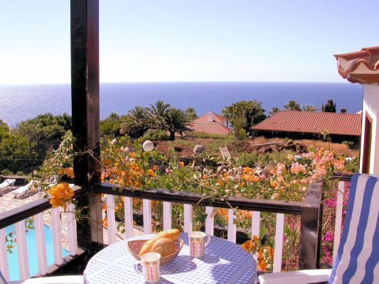 Balcony of an upper-floor apartment
