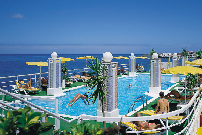 The rooftop swimming pool