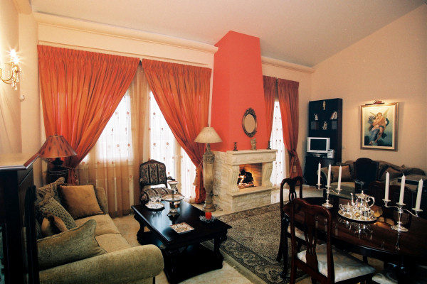 Living area in one of the suites
