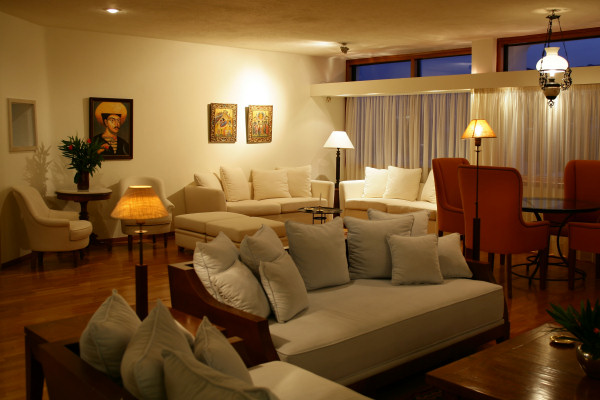 One of the hotel's lounge areas