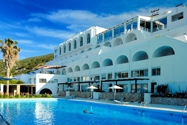 The Istron Bay Hotel and its large pool