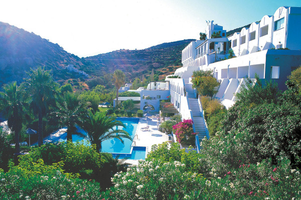 The Istron Bay stands in mature gardens
