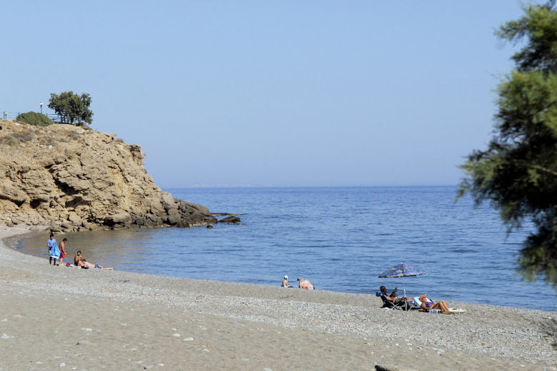 Beach in front of Perigiali Apartments