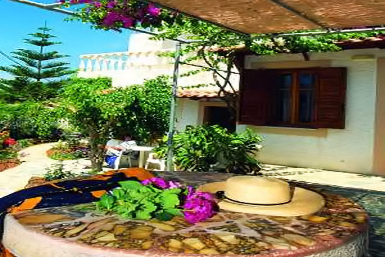 Shaded dining area