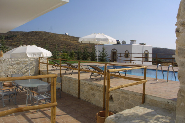 Dining terrace and pool area