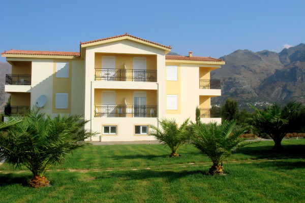 One of the apartment buildings