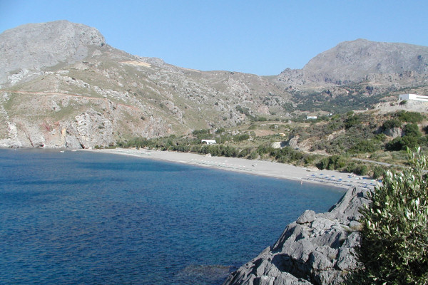 Souda beach, near the hotel