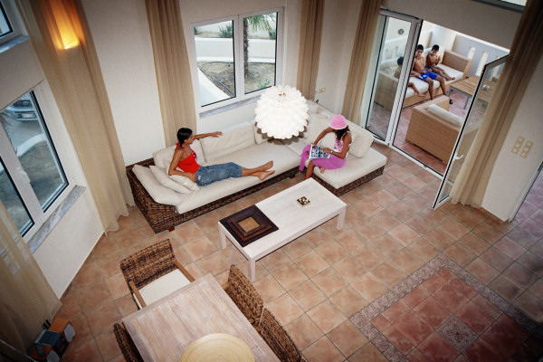 The airy lounge area