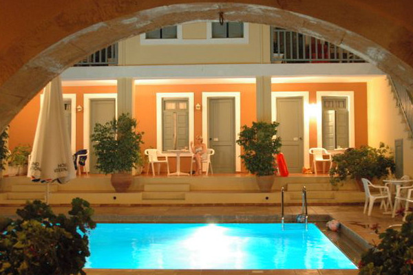 The hotel's small pool