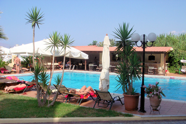 Relaxing by the pool