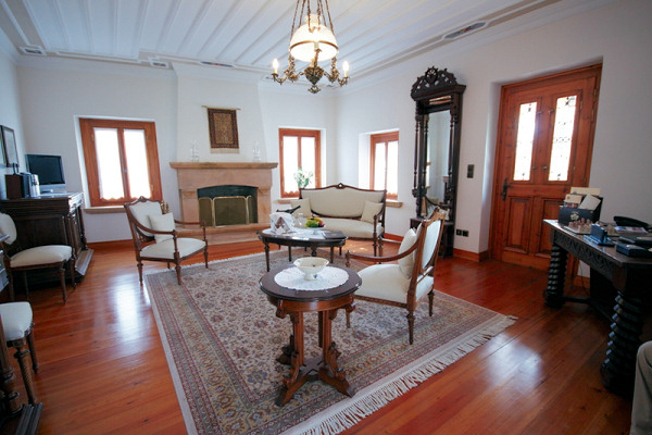 Living room in one of the suites