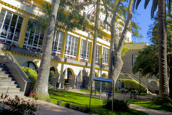 The hotel and gardens