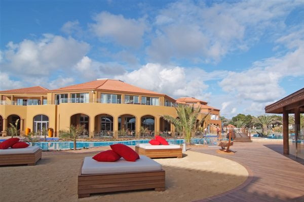 Relaxing by the pool