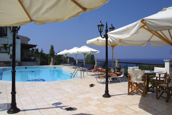 The swimming pool and terrace