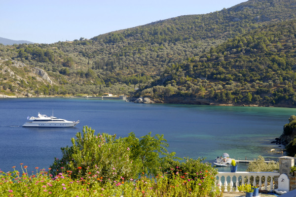 View from Nafsika's grounds across Kerveli Bay