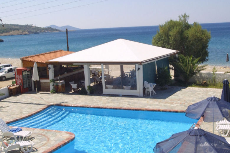 The pool and bar area
