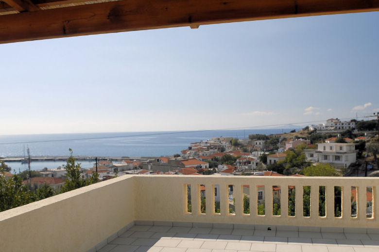 View from Vigla's grounds across Ormos