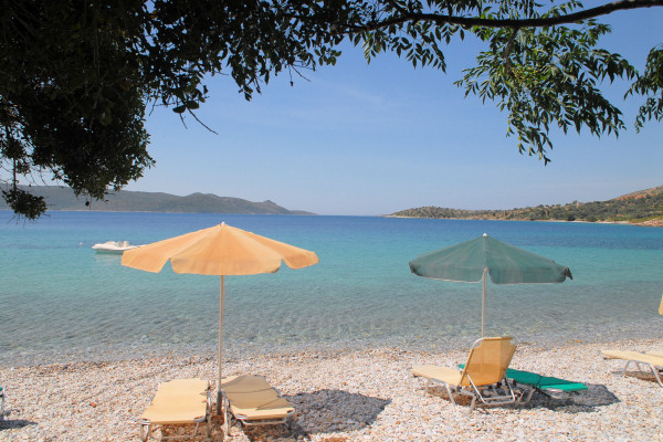 Beach in front of the studios